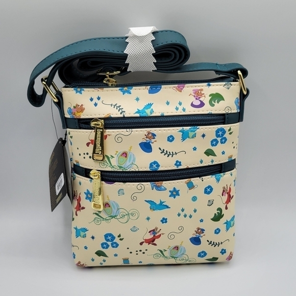 Loungefly Disney Cinderella Animal Friends Allover Print Crossbody Bag - Picture 3 of 6